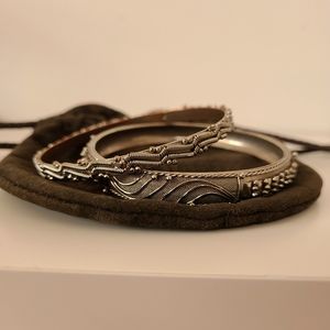Silver Bangle 2 pc Set